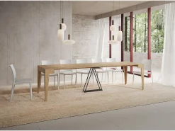 Consola*Ityhome Mesa consola extensível 90x42/302 cm Zima carvalho natural Castanho