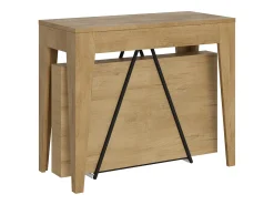 Consola*Ityhome Mesa consola extensível 90x42/302 cm Zima carvalho natural Castanho