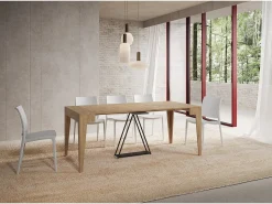 Consola*Ityhome Mesa consola extensível 90x42/302 cm Zima carvalho natural Castanho