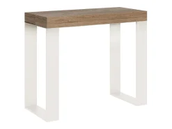 Discount ITAMOBY Mesa consola extensível 90x40/300 cm Tecno Carvalho Natural quadro Branco Castanho