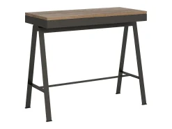 Consola|ITAMOBY Mesa consola extensível 90x40/300 cm Banco Evolution Carvalho Natural quadro Antracite Natural claro