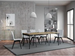 Consola|ITAMOBY Mesa consola extensível 90x40/300 cm Banco Evolution Carvalho Natural quadro Antracite Natural claro