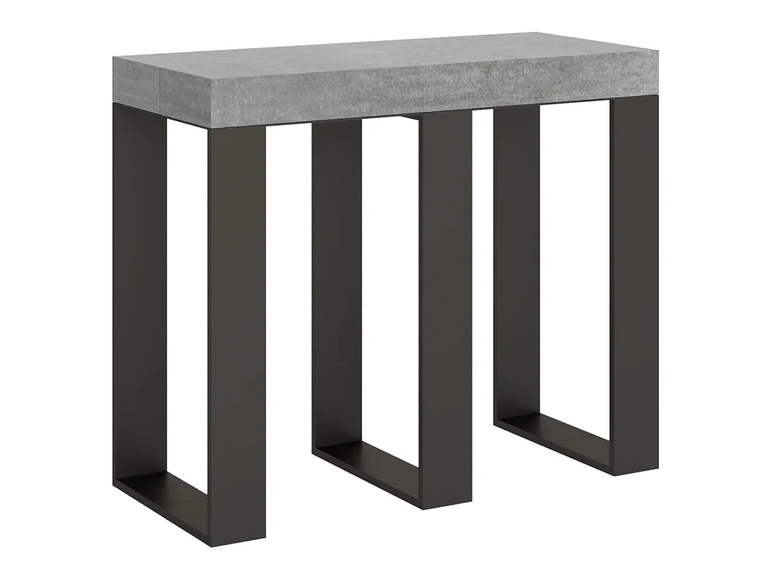 Consola*ITAMOBY Mesa consola extensível 90x40/300 cm Sintesi Cimento quadro Antracite Cinzento