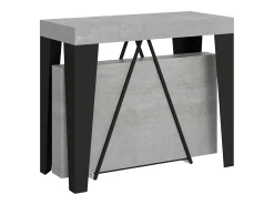Ityhome Mesa consola extensível 90x40/300 cm Algo cimento quadro antracite^ Consola