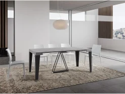 Ityhome Mesa consola extensível 90x40/300 cm Algo cimento quadro antracite^ Consola