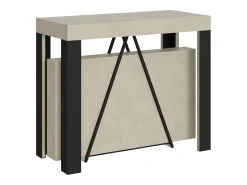 Online Ityhome Mesa consola extensível 90x40/300 cm Tarax caxemira quadro antracite Cinzento