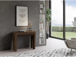 Consola*ITAMOBY Mesa consola extensível 90x40/196 cm Spimbo Small Nogueira Natural escuro