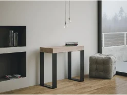 Hot ITAMOBY Mesa consola extensível 90x40/196 cm Tecno Small Premium Carvalho Natural quadro Antracite Natural claro