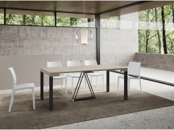 Consola*Ityhome Mesa consola extensível 90x40/300 cm Tiris caxemira quadro antracite Cinzento