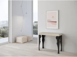 ITAMOBY Mesa consola extensível 90x40/300 cm Paxon Cachemira quadro Antracite Cinzento