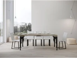 ITAMOBY Mesa consola extensível 90x40/300 cm Paxon Cachemira quadro Antracite Cinzento
