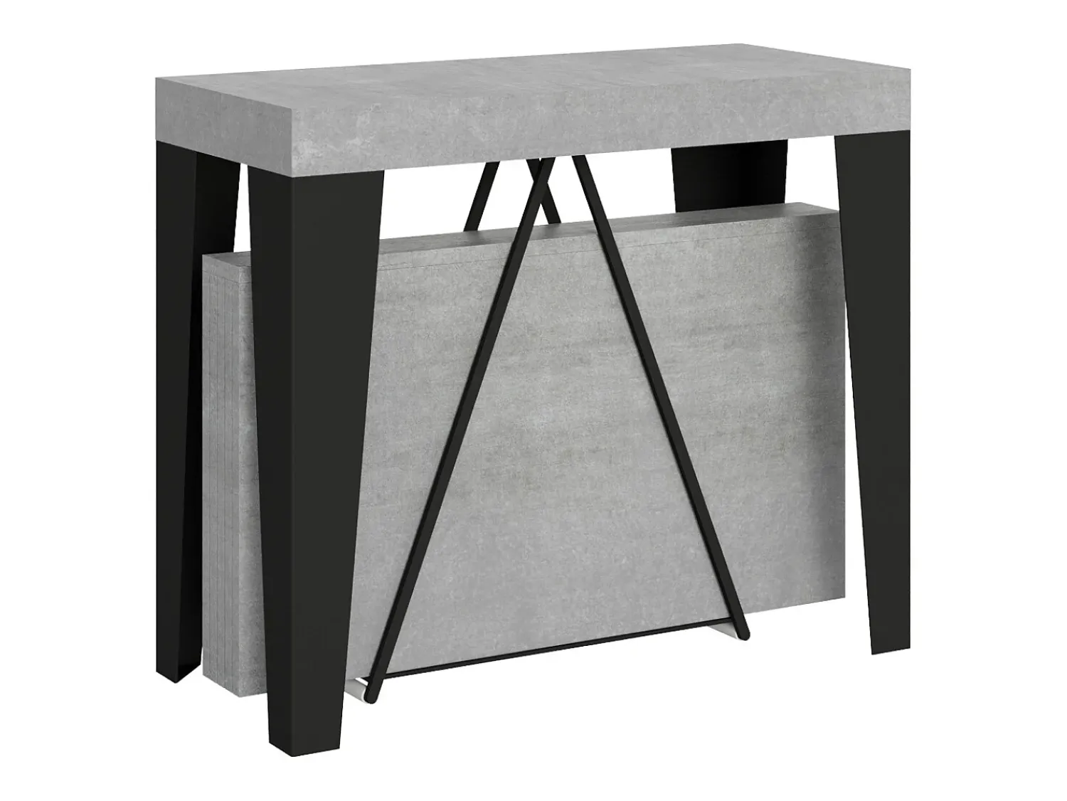 Ityhome Mesa consola extensível 90x40/196 cm Algo Small cimento quadro antracite^ Consola