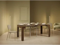 Consola|Ityhome Mesa consola extensível 90x42/302 cm Bora nogueira Castanho