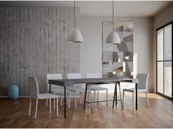 ITAMOBY Mesa consola extensível 90x40/300 cm Banco Cimento quadro Antracite^ Consola