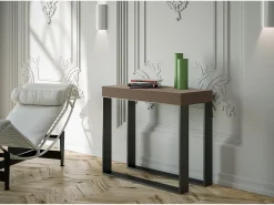 ITAMOBY Mesa consola extensível 90x40/196 cm Elettra Small Tortora quadro Antracite^ Consola