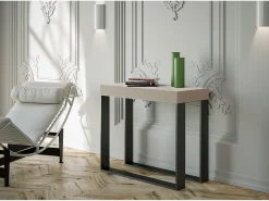 Clearance ITAMOBY Mesa consola extensível 90x40/300 cm Elettra Cachemira quadro Antracite Cinzento