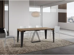 Consola|Ityhome Mesa consola extensível 90x40/196 cm Algo Small nogueira quadro antracite Castanho
