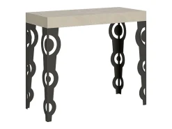 Consola*ITAMOBY Mesa consola extensível 90x40/300 cm Karamay Cachemira quadro Antracite Cinzento
