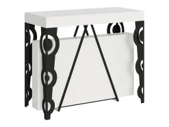 Clearance Ityhome Mesa consola extensível 90x40/196 cm Aceres Small cinza branca quadro antracite Branco
