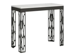 Consola|ITAMOBY Mesa consola extensível 90x40/300 cm Ghibli Evolution Cinza Branca quadro Antracite Branco