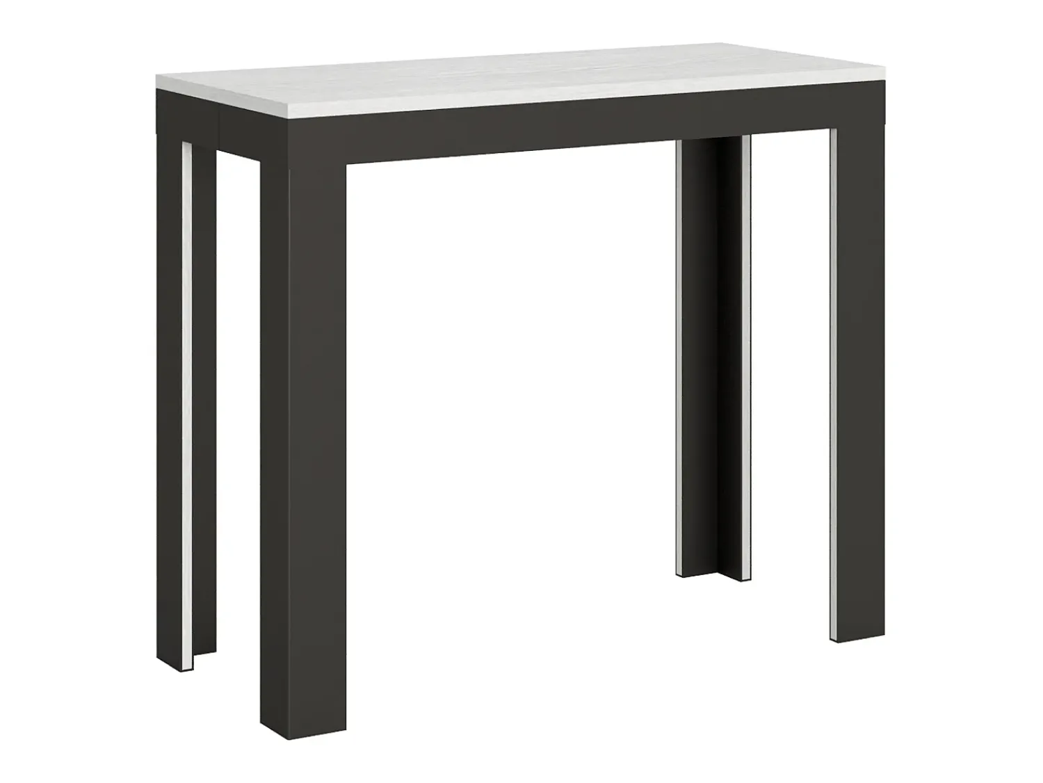 Consola|ITAMOBY Mesa consola extensível 90x40/196 cm Linea Evolution Small Cinza Branca quadro Antracite Branco