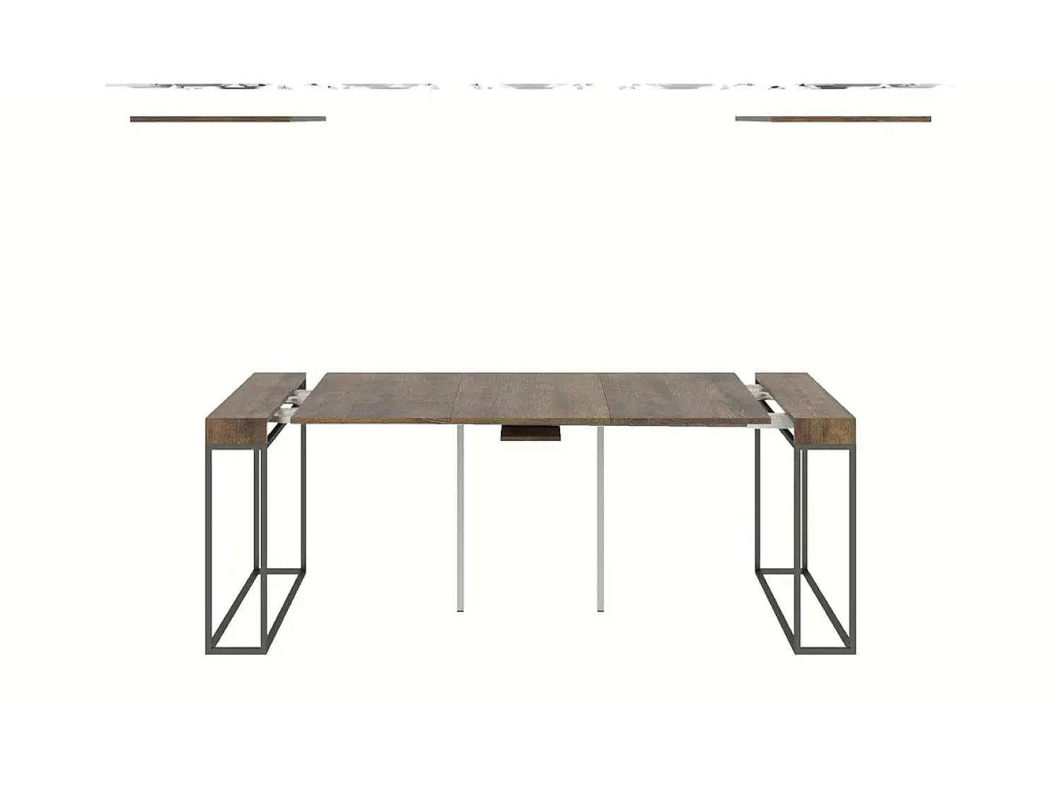 Consola|ITAMOBY Mesa consola extensível 90x40/300 cm Epoca Nogueira quadro Antracite Natural escuro