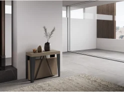 Ityhome Mesa consola extensível 90x40/196 cm Algo Small tortora quadro antracite^ Consola