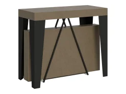 Ityhome Mesa consola extensível 90x40/196 cm Algo Small tortora quadro antracite^ Consola