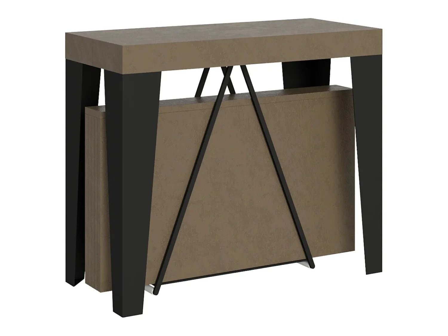 Ityhome Mesa consola extensível 90x40/196 cm Algo Small tortora quadro antracite^ Consola