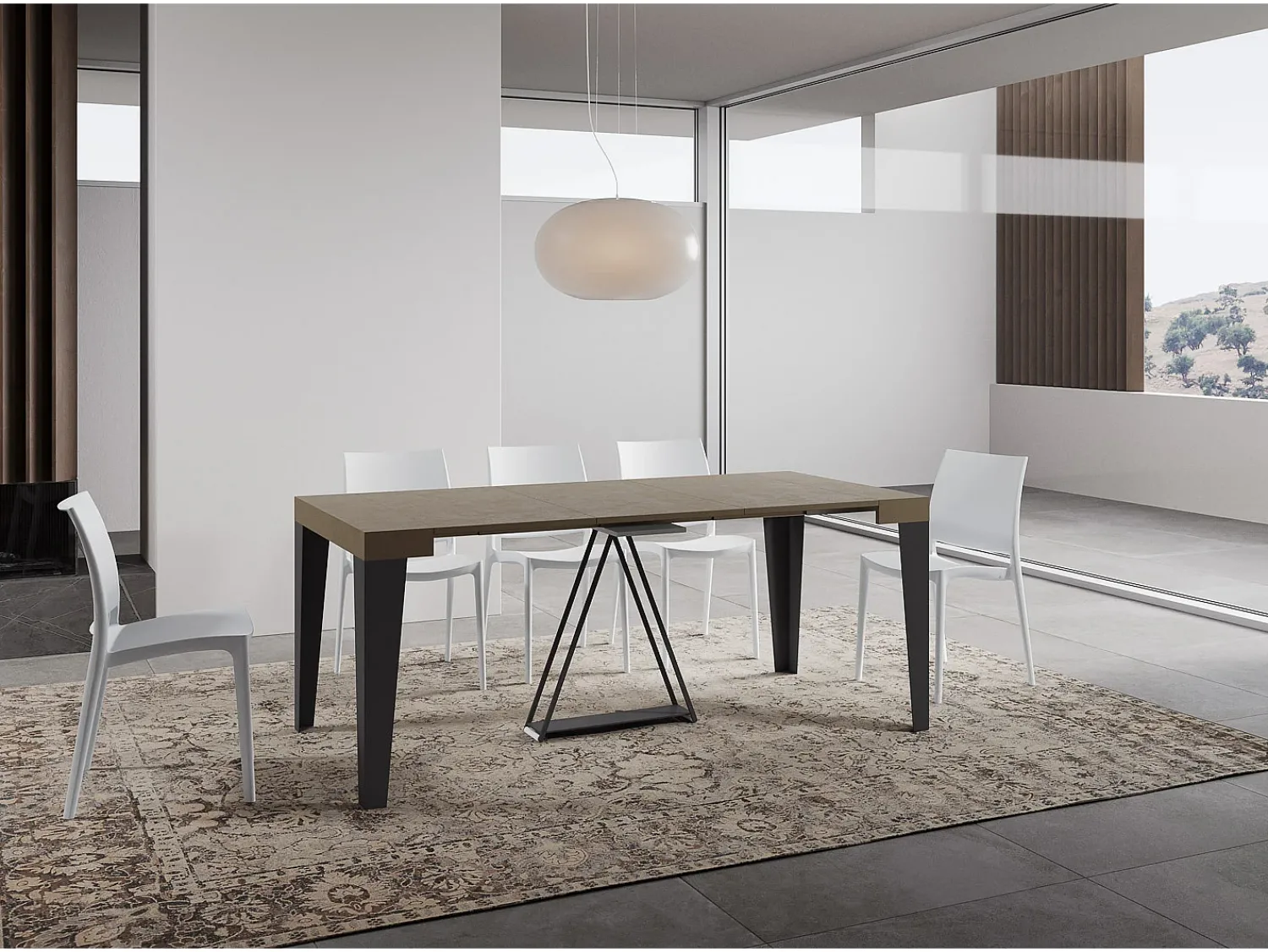 Ityhome Mesa consola extensível 90x40/196 cm Algo Small tortora quadro antracite^ Consola