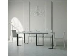 Consola*ITAMOBY Mesa consola extensível 90x40/196 cm Sintesi Small Cinza Branca quadro Antracite Branco