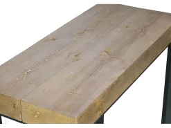 ITAMOBY Mesa consola extensível 90x40/190 cm Tecno Small Premium Abeto tingido quadro Antracite^ Consola