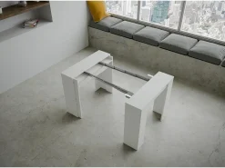 Consola|ITAMOBY Mesa consola extensível 90x48/296 cm Venus Cinza Branca extensões internas Branco