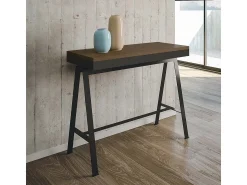 Clearance ITAMOBY Mesa consola extensível 90x40/300 cm Banco Evolution Nogueira quadro Antracite Natural escuro