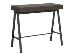 Clearance ITAMOBY Mesa consola extensível 90x40/300 cm Banco Evolution Nogueira quadro Antracite Natural escuro