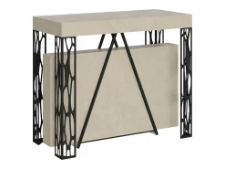 Ityhome Mesa consola extensível 90x40/300 cm Kerpa caxemira quadro antracite^ Consola