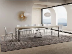 Ityhome Mesa consola extensível 90x40/300 cm Kerpa caxemira quadro antracite^ Consola