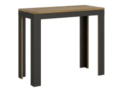 Consola*ITAMOBY Mesa consola extensível 90x40/300 cm Linea Evolution Carvalho Natural quadro Antracite Natural claro