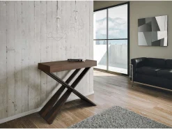 Consola|ITAMOBY Mesa consola extensível 90x40/300 cm Diago Nogueira quadro Antracite Natural escuro