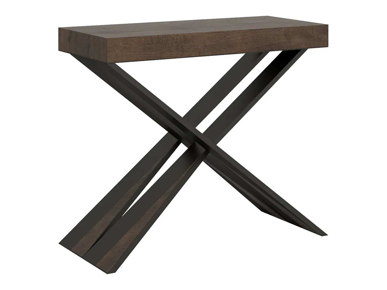 Consola|ITAMOBY Mesa consola extensível 90x40/300 cm Diago Nogueira quadro Antracite Natural escuro
