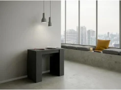 Consola*ITAMOBY Mesa consola extensível 90x48/308 cm Basic Antracite Espatulado Cinzento