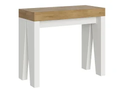 Consola*ITAMOBY Mesa consola extensível 90x40/300 cm Naxy Mix plano Carvalho Natural - estrutura Cinza Branca Natural claro / Branco