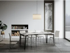 Consola|ITAMOBY Mesa consola extensível 90x40/300 cm Rio Cinza Branca quadro Ferrugem Branco