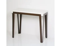 Consola|ITAMOBY Mesa consola extensível 90x40/300 cm Rio Cinza Branca quadro Ferrugem Branco