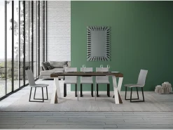 Outlet ITAMOBY Mesa consola extensível 90x40/300 cm Diago Nogueira quadro Branco Natural escuro