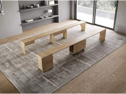 Sale ITAMOBY Mesa consola extensível 90x42/302 cm Evolve Carvalho Natural extensões internas com banco inferior e superior Castanho