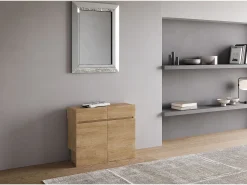 Sale ITAMOBY Mesa consola extensível 90x42/302 cm Evolve Carvalho Natural extensões internas com banco inferior e superior Castanho