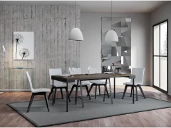 Consola*ITAMOBY Mesa consola extensível 90x40/196 cm Banco Evolution Small Nogueira quadro Antracite Natural escuro