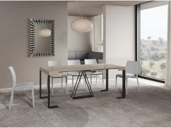 Consola*Ityhome Mesa consola extensível 90x40/196 cm Zamat Small caxemira quadro antracite Cinzento