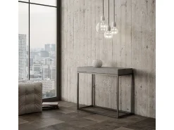 Consola|ITAMOBY Mesa consola extensível 90x40/300 cm Nordica Cimento quadro Antracite Cinzento